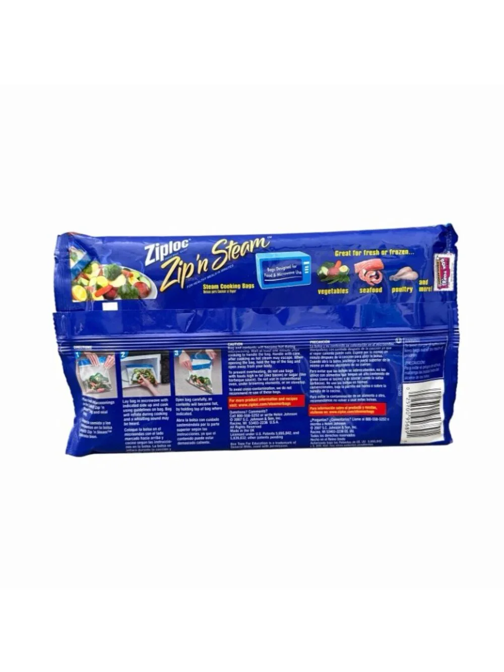 Ziploc Zip N Steam Cooking Bags Medium 10 Bags Discontinued NEW Sealed!